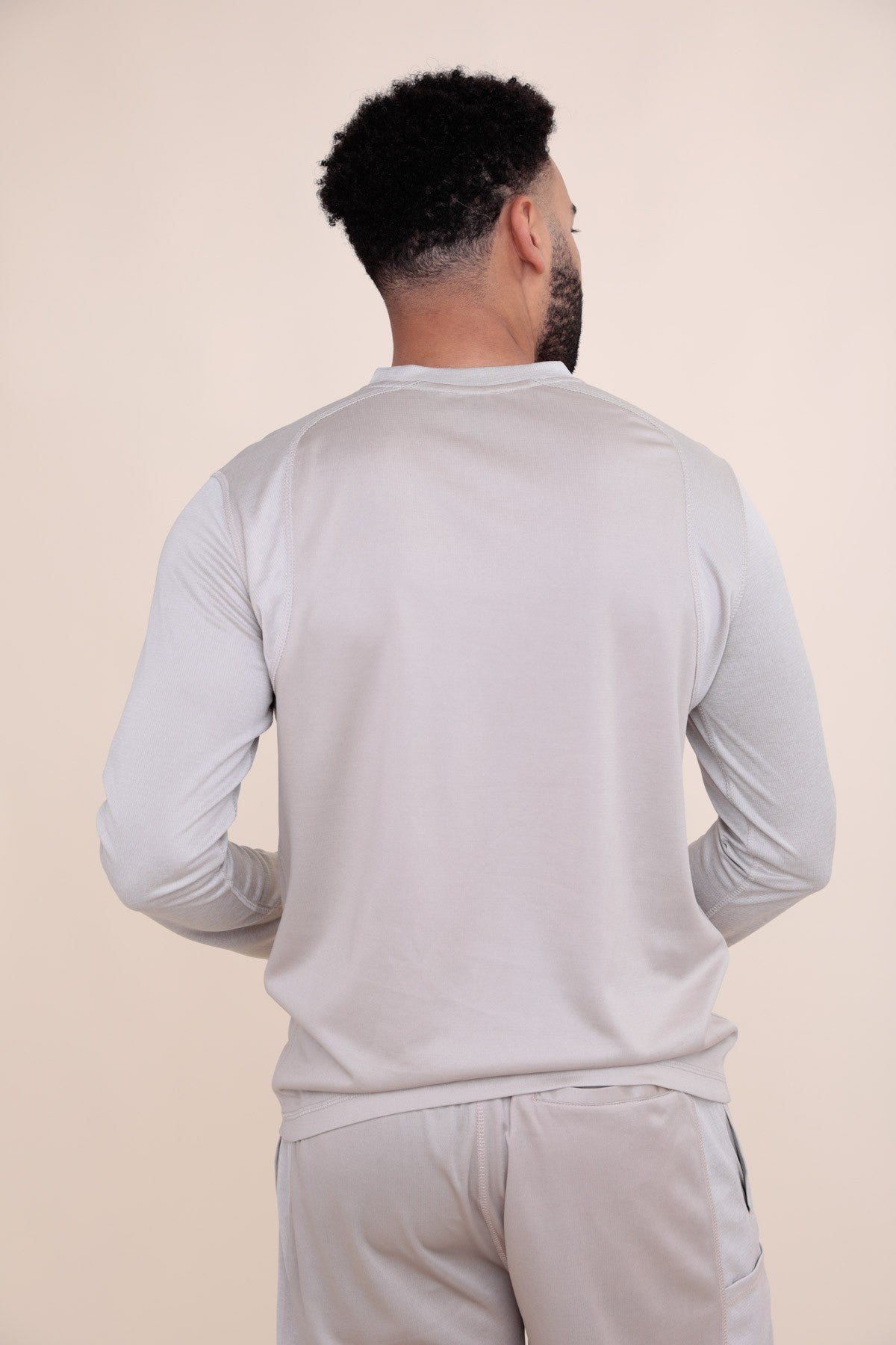 Two-Tone Micro-Perforated Active Long Sleeve Top