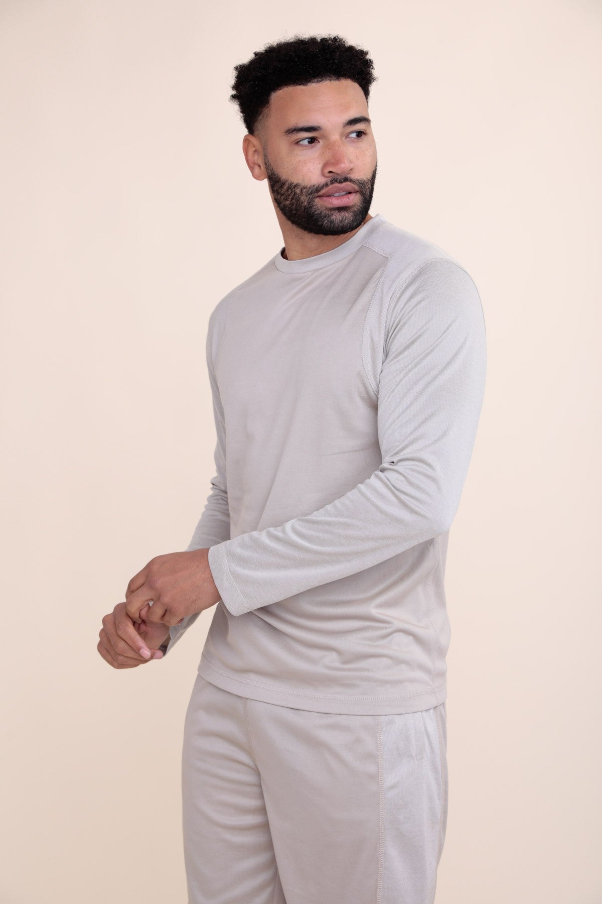 Two-Tone Micro-Perforated Active Long Sleeve Top