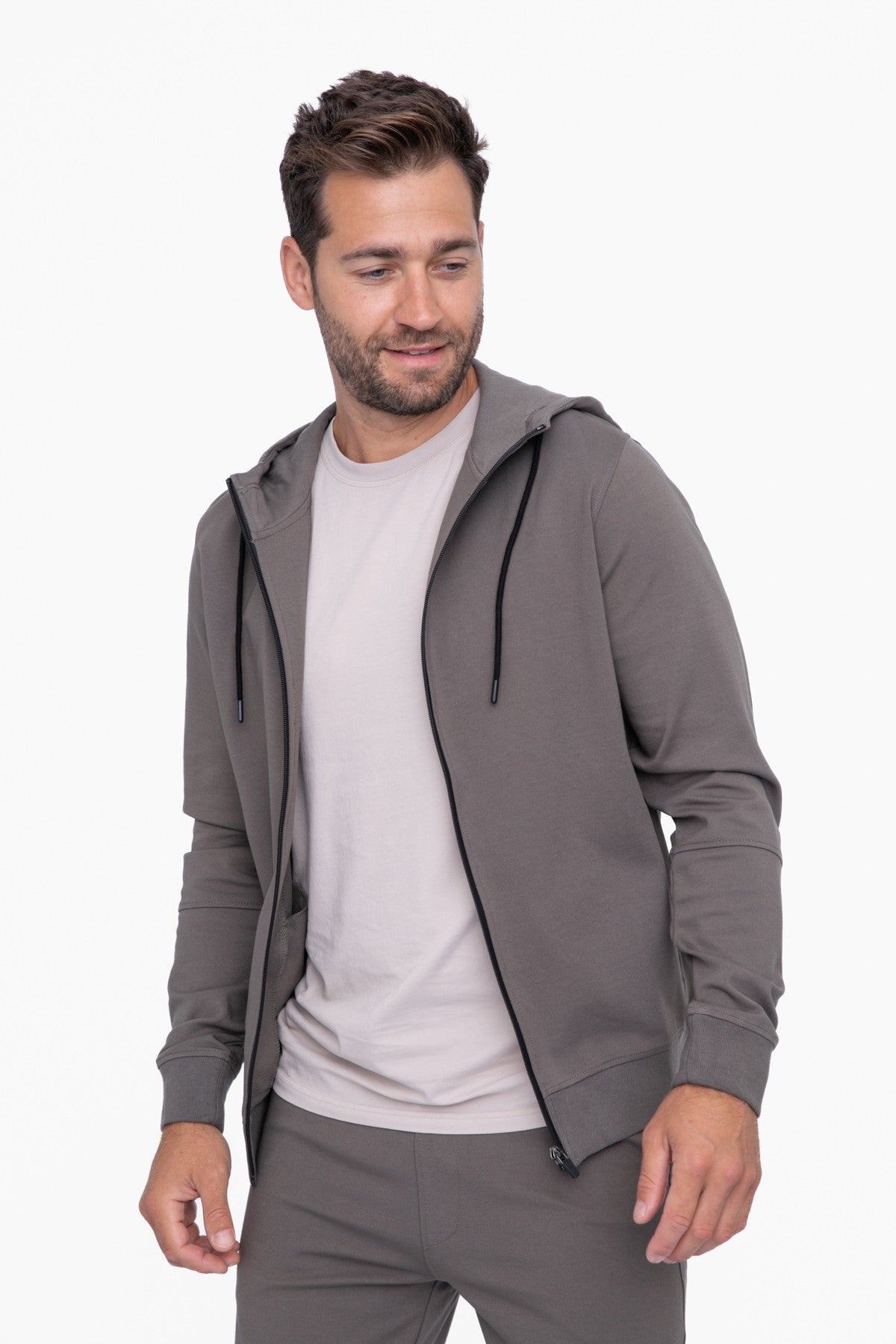 Fitted Knit Zip up Performance Hoodie | pushtrends