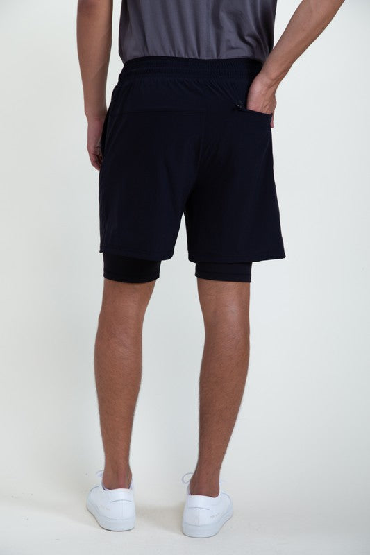 Gym Shorts with Fitted Lycra Under Shorts