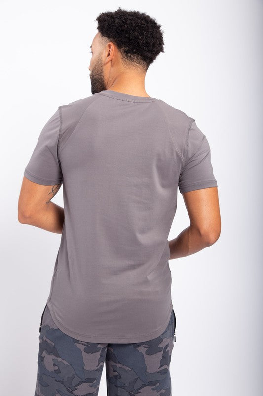 Tee with Curved Hem