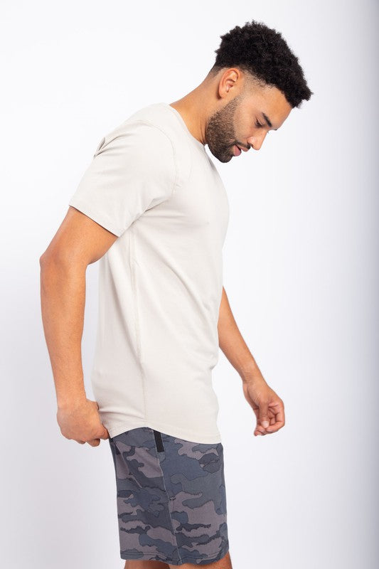 Tee with Curved Hem